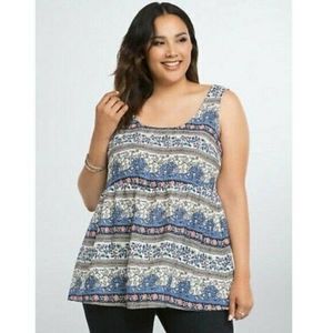 Torrid MOSAIC PRINT CREPE TANK TOP